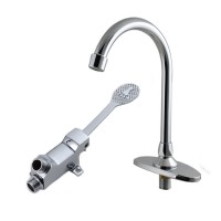 High quality automatic water slow open tap brass foot pedal faucet bathroom accessories water tap