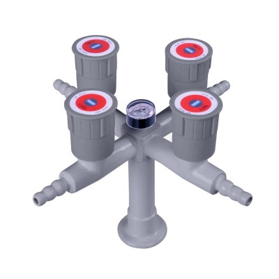 Quadruple lab Gas Fittings(with Pressure Gauge)